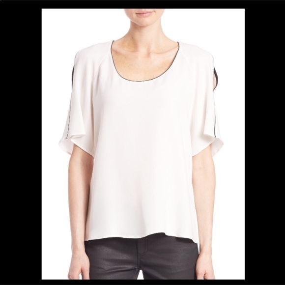 Lafayette 148 Silk Cold Shoulder Kaila Blouse - Picture 1 of 9